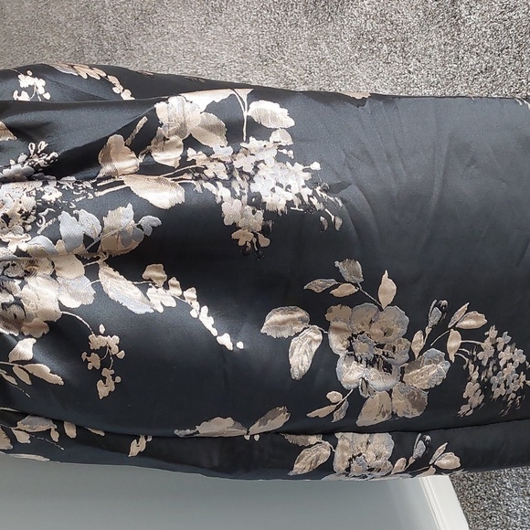 NWOT Donna Ricco black and silver floral brocade midi dress, size 16 - Picture 7 of 12